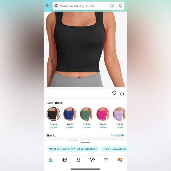 Solid Crop Tank Top *NEW* - Picture 7 of 7